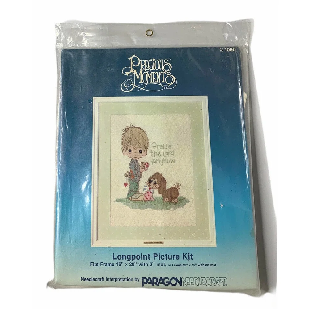 Vintage Paragon Precious Moments Longpoint Kit 1980s Praise the Lord Anyhow 1096